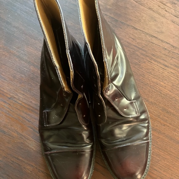 Marc Jacobs Burgundy Perforated Leather Boots - Picture 3 of 8